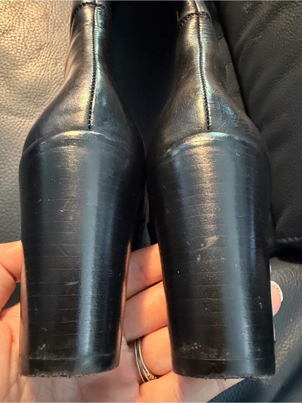 Louise et Cie Navaria Black Leather Black Over The Knee Boots size 6 36 Riding - Picture 10 of 14
